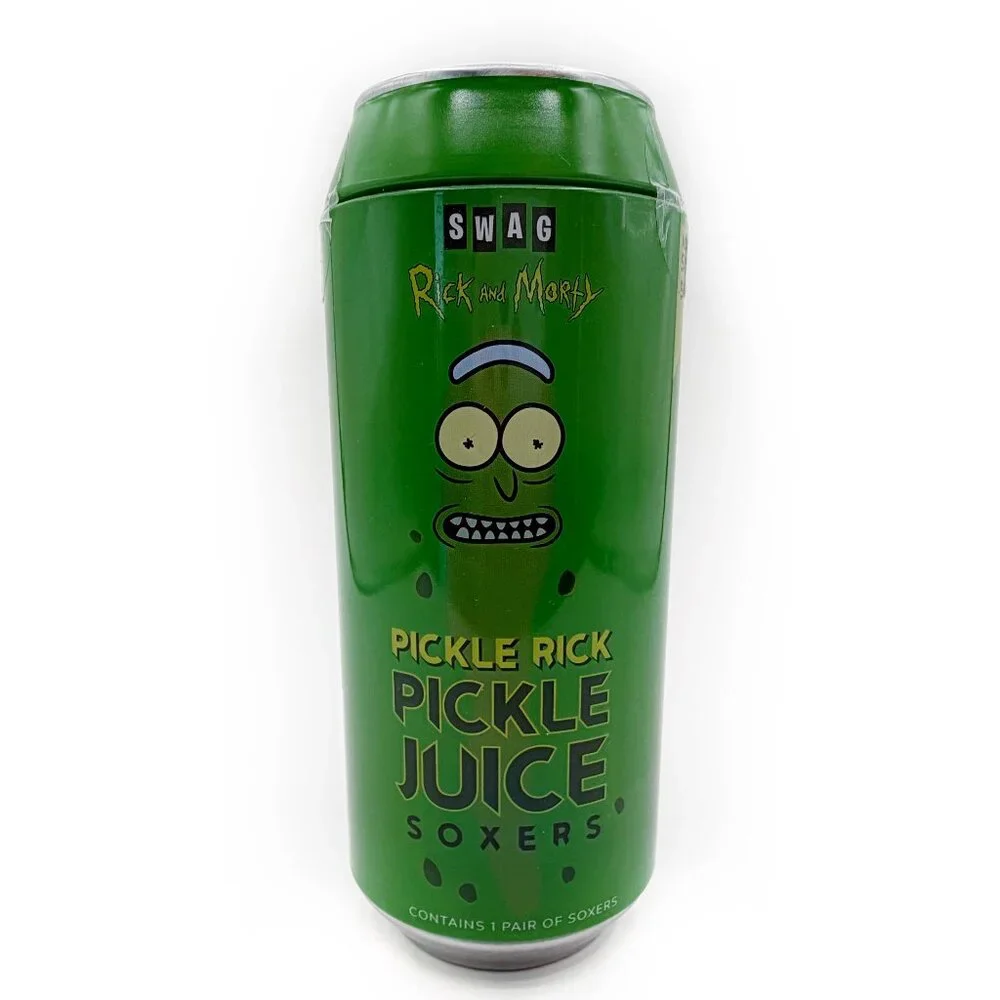 Rick and Morty Pickle Rick Pickle Juice Crew Socks Soxers Mens Fun Funny Gift